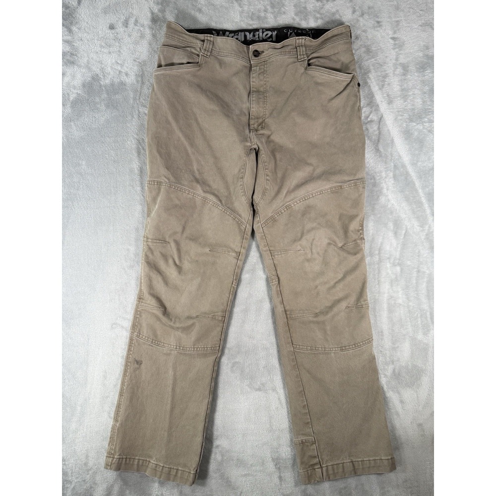 Wrangler Outdoor Pants Mens 38x32 Tan Double Knee Utility Workwear